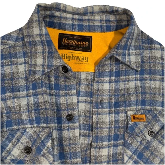 Hawthorne Holy Smokes Flannel Made In The USA  XL 100% Heavy Cotton gorpcore - Picture 2 of 7